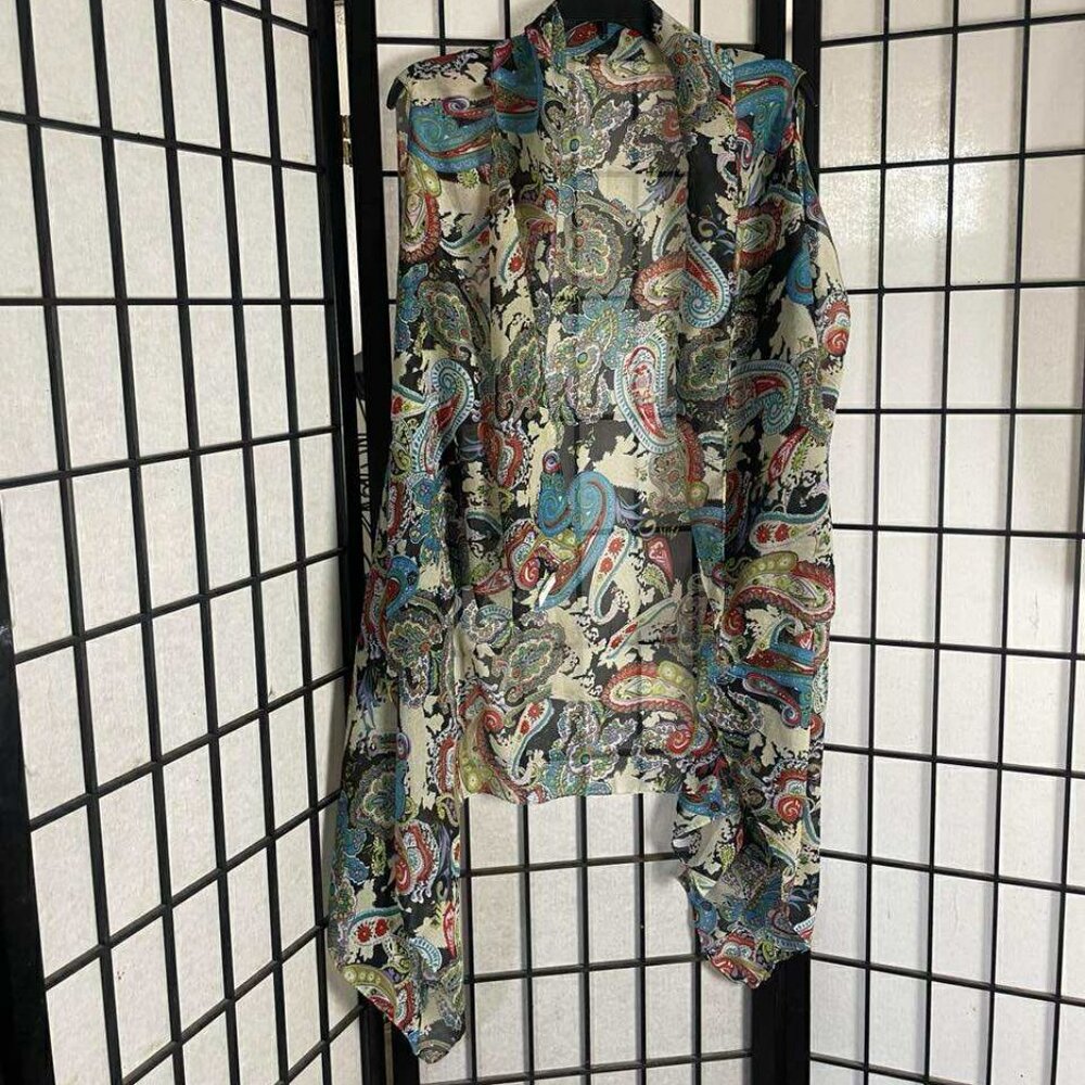 NWT Accents by Lavello Chiffon Lightweight Boho Festival Vest One Size
